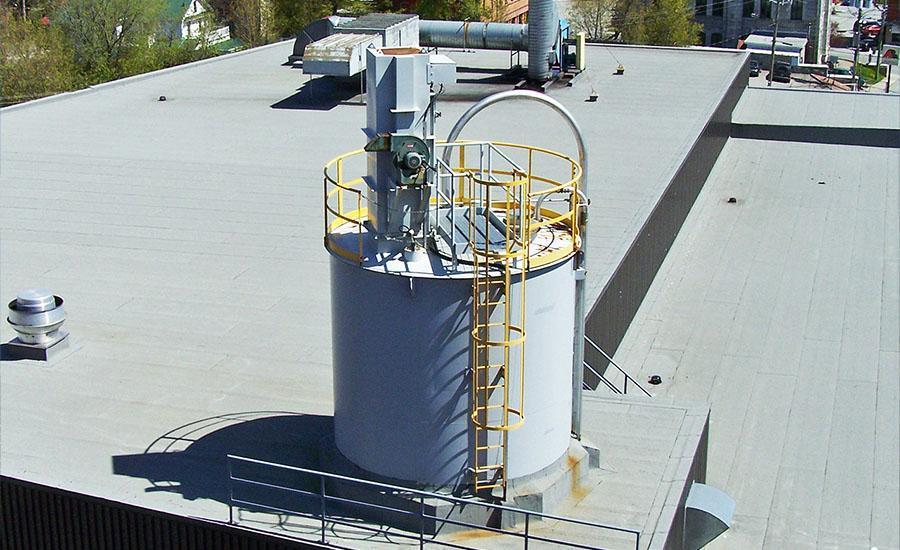 bin vent dust collector installed on roof