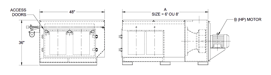 cartridge downdraft table specifications