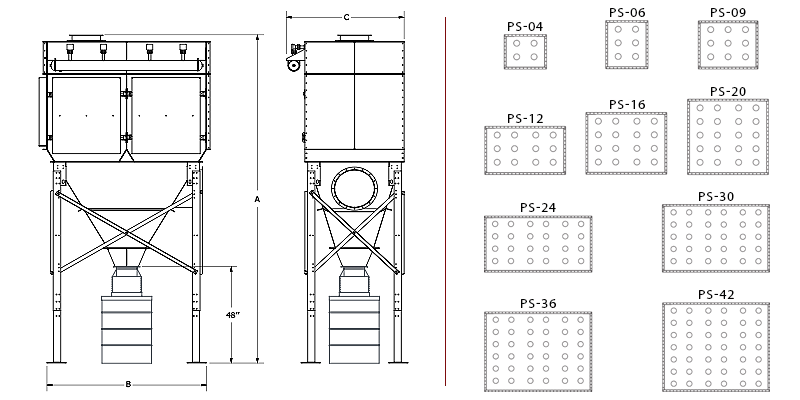 PS Models - Cartridge Dust Collector Specifications